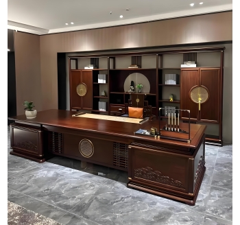 新中式实木总裁办公组合家具