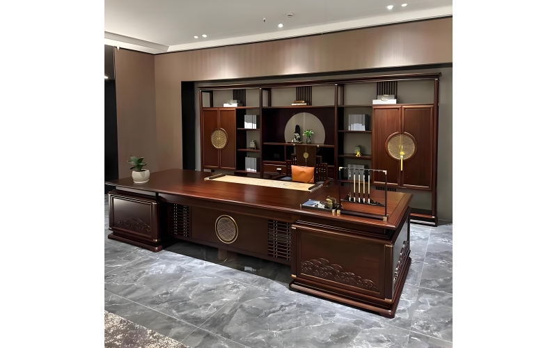 新中式实木总裁办公组合家具